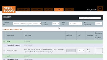 Restaurant Portal - RFP Page