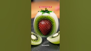 Glass Kiwi with Hidden Strawberry Core 🍓🥝 | Unreal Satisfying ASMR Slice | 8K Art Video #Shorts