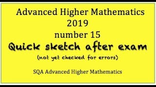 2019 SQA Advanced Higher Mathematics no.15  Quick Sketch