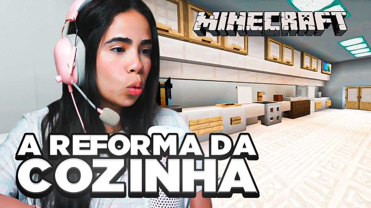 CRIANDO UMA COZINHA NA MINHA CASA ROSA NO MINECRAFT