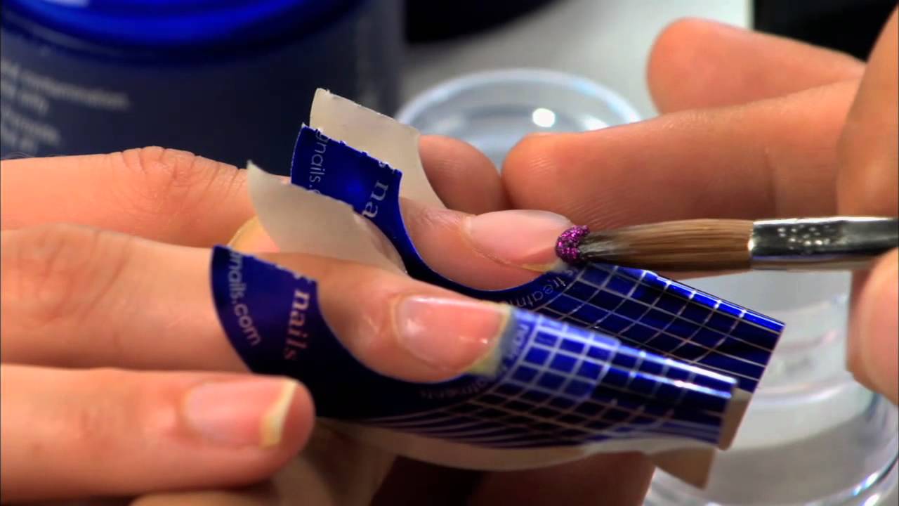 How To Apply Acrylic Nails On Short Bitten Nails Nail Tutorials Nail Tutorial Videos Sculptured Acrylic Nails