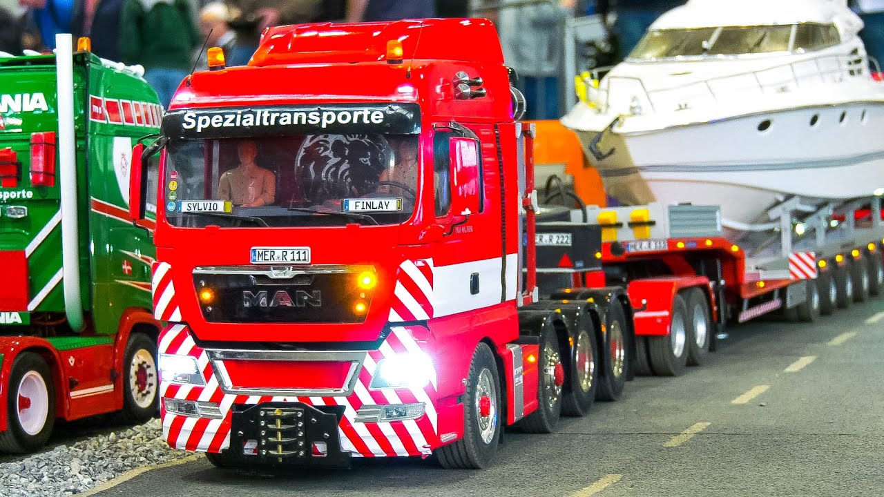 RC TRUCKS, RC HEAVY HAULAGE, RC YACHT TRANSPORT, RC SCALEART MAN TRUCKS, RC MACHINES IN ACTION!!