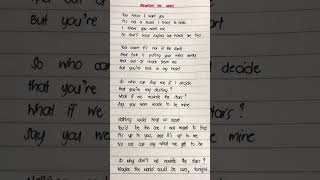 Rewrite The Stars (lyrics) #handwriting #handwritten #shorts #trending #viral #lyrics