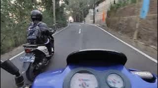 test ride CPI Sanex hussar 100cc automatic 2t 2 tak two stroke nanjak ke gunung merapi purba