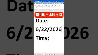 Date-Time Shortcuts-MS Word Tips #wordtips #excel #windowstips