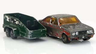 Ford Escort RS 2000 with Matchbox glider no. TP7. Renovation. Diecast model toy.