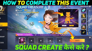 HOW TO COMPLETE SQUAD TREASURE EVENT |NEW TOPUP EVENT FREEFIRE|FREEFIRE NEW EVENT