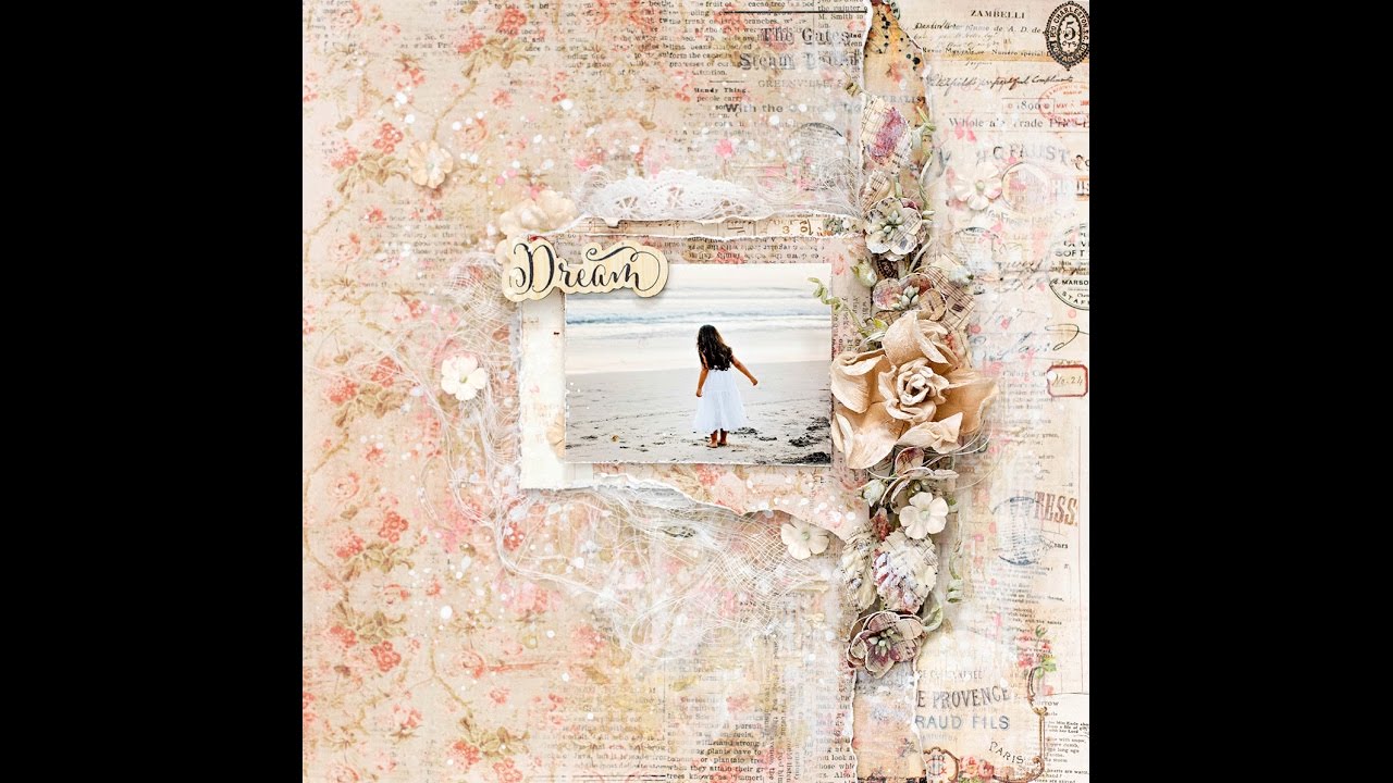 Mixed media layout tutorial Prima Marketing vintage emporium