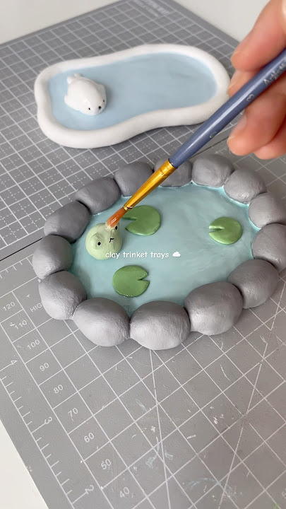 air dry clay trinket trays 🐸✨ #diy #clayart