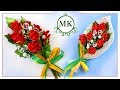 Магнит на холодильник. Розы из лент. Канзаши. МК. / DIY. Kanzashi. Fridge magnet. Roses