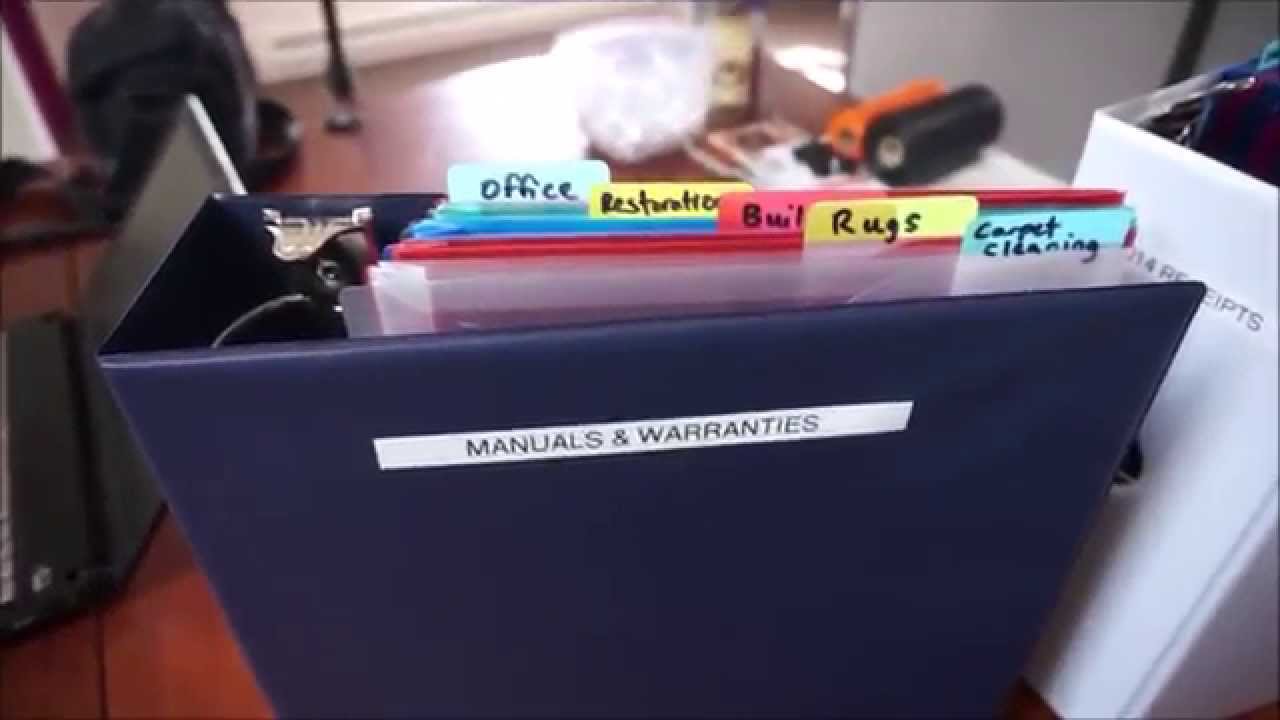 Organizing Manuals, Booklets, and Warranties - YouTube