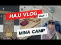 Inside look at hajj vlog day 1 experience  mina camp view what to expect on hajj 2023