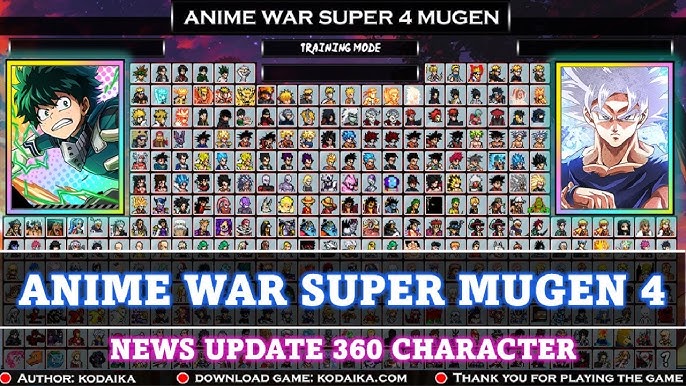 DOWNLOAD ] Super Anime War 4 Mugen - NEW 360 CHARACTER ( (PC & Android) -  YouTube
