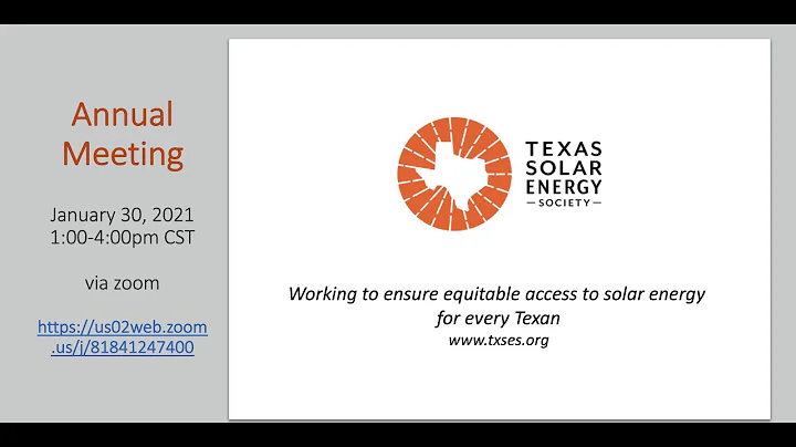 2021 Texas Solar Energy Society Annual Meeting