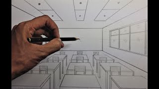 How To Draw Classroom in One Point Perspective