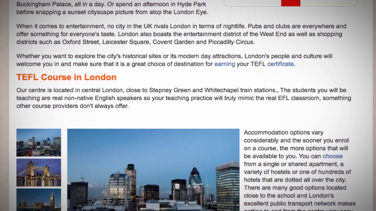 Tefl Tesol Course In London United Kingdom Teach Live Abroad