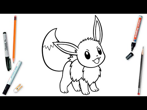 How To Draw Eevee Easy Step By Step  Pokemon Drawing  Cute Eevee Pokemon