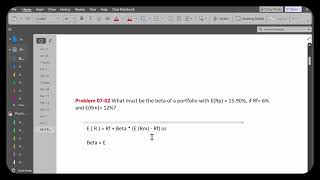 Problem 07 01 Calculating Beta using CAPM