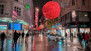 Vienna Walk Christmas Lights At Rotenturm Strasse, December 2022 | 4K Hdr