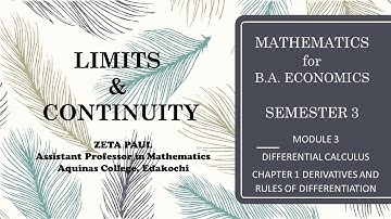 LIMITS AND CONTINUITY