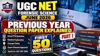 Forensic Science Previous Year Question Paper with Answers UGC NET June 2026 | Part 1| 50 MCQs