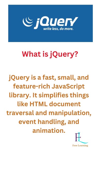 jquery | What is jQuery - YouTube