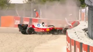Charles Leclerc's Huge Crash at the Barcelona Catalunya Spanish Grand Prix 2026 Qualifying Race