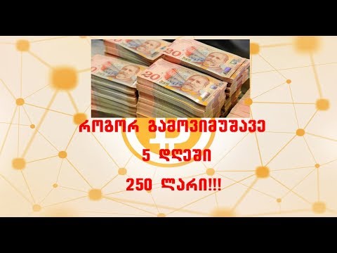 როგორ გამოვიმუშავე 5 დღეში 250 ლარი?