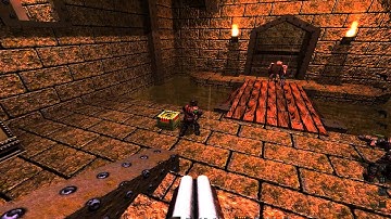 Quake blood puddles beneath corpses