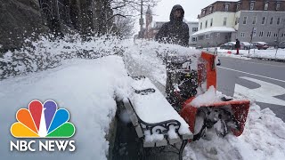 Thousands without power as winter storms slam Northeast