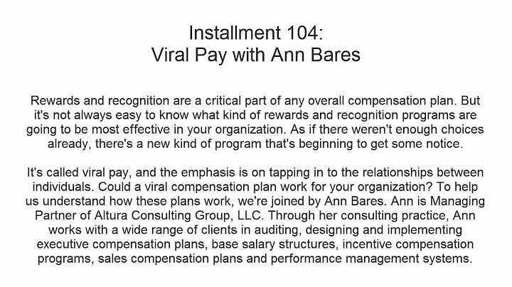 Viral Pay with Ann Bares