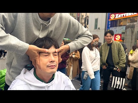ASMR 肩首のこりと目が疲れてる男性！肩もみとヘッドマッサージで疲れを取るよ！
