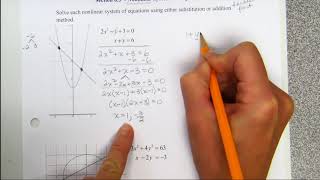 STEM Alg 6.3 ~ Nonlinear Systems of Equations