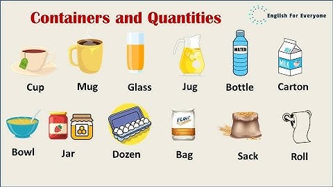 Containers and Quantities Vocabulary