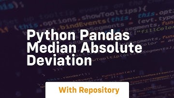 python pandas median absolute deviation