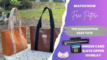 Free pattern | QuickStitch Easy Tote by ChrisW Designs. Includes Zipper Overlay with Card Slots.