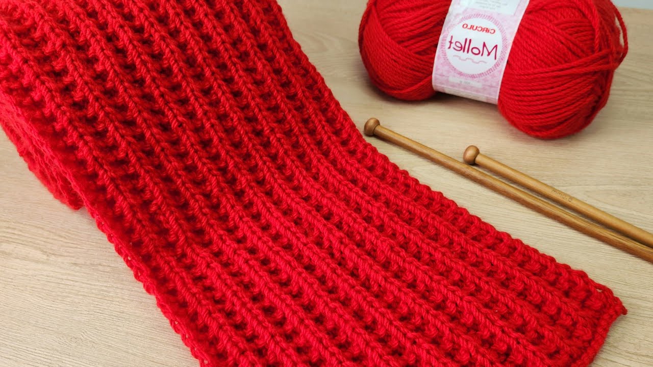 Легкий вязаный шарф — всего с 2 рядами | Унисекс @RafaelNoggDIY