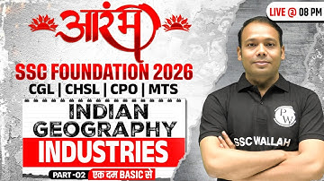 SSC Foundation Geography Class 2026 | Industries in India | SSC CGL, CHSL, CPO, MTS | By Aditya Sir