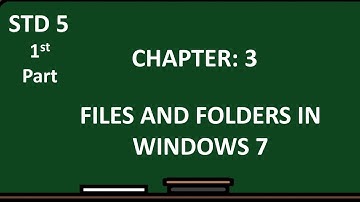 STD: 5|COMPUTER|CH:3|PART:1| Files and Folders in Windows 7