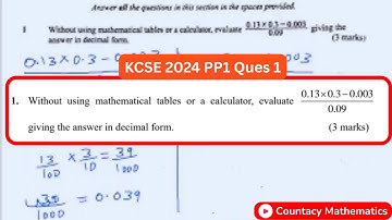 Ques 1, KCSE Mathematics Paper 1 2024