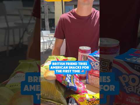 European tries American snacks 😳👀 #shorts #british #snacks #american #crazy ￼