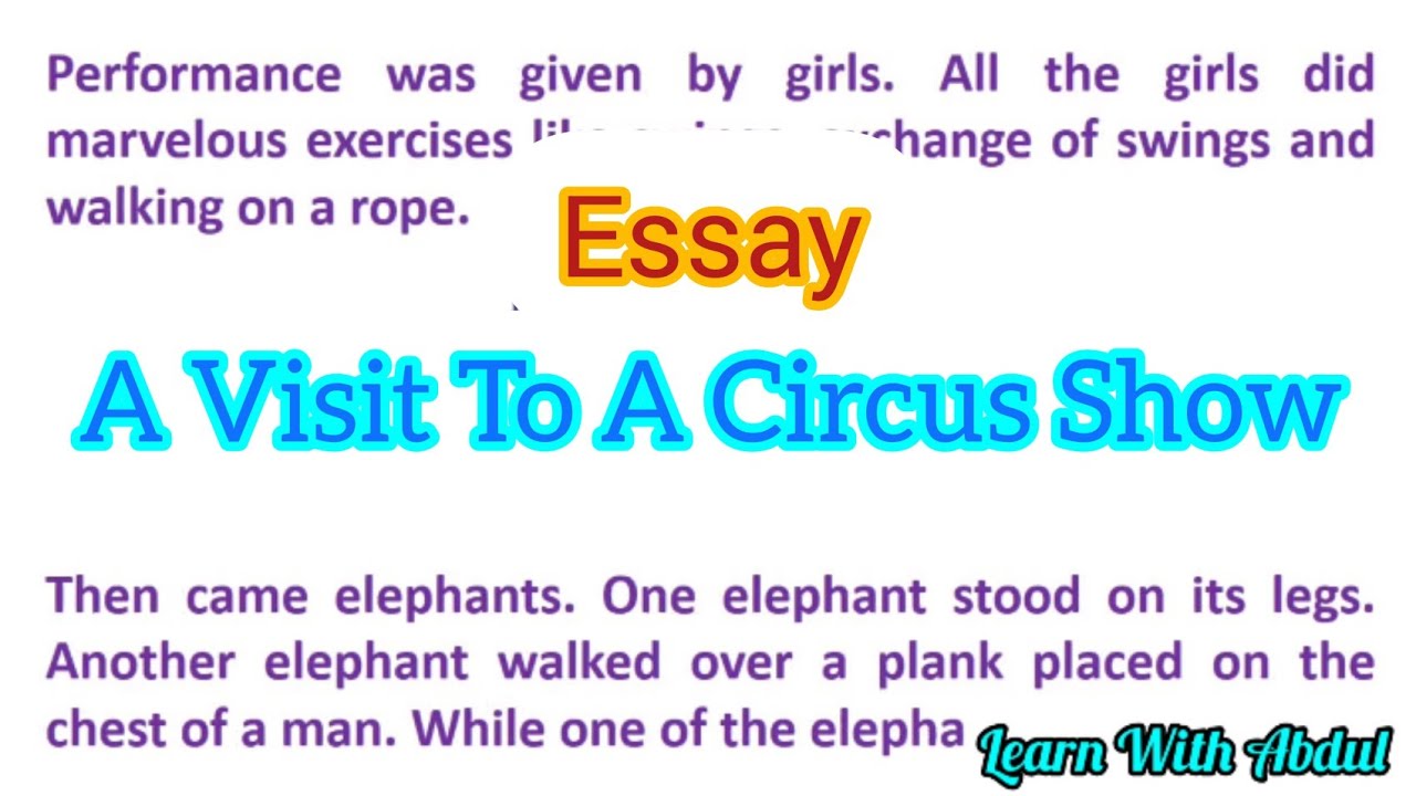 argumentative essay about circus animals
