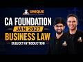 CA Foundation | Business Law | Subject Introduction | Jan 2027 | Prof. Harshal sir (AIR-2)