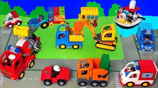 Lego Duplo Tractor, Excavator, Train, Garbage Truck, Fire Truck  Toy Cars for Kids