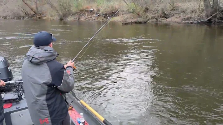 Johnny fighting a fall steelhead (2022)