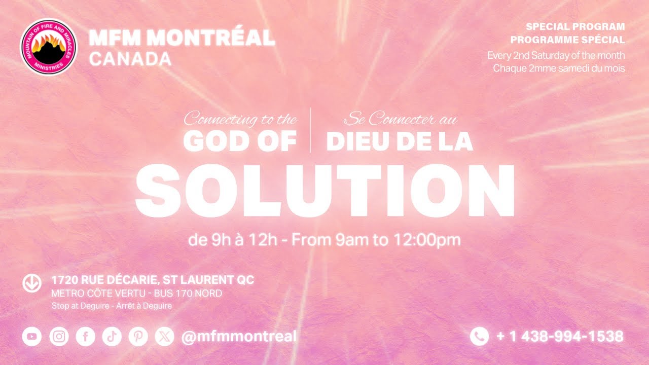 MFM Montreal: Connecting to the God of Solution - Feb 14 2026