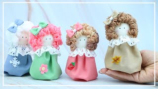 Быстро и Красиво! Куколка из Втулки и Обрезков Ткани 🎀 Как сшить куколку 💛Cute textile doll making