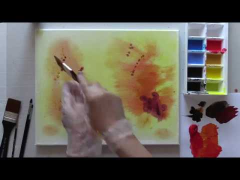 Abstrakt maleri i en varm YouTube