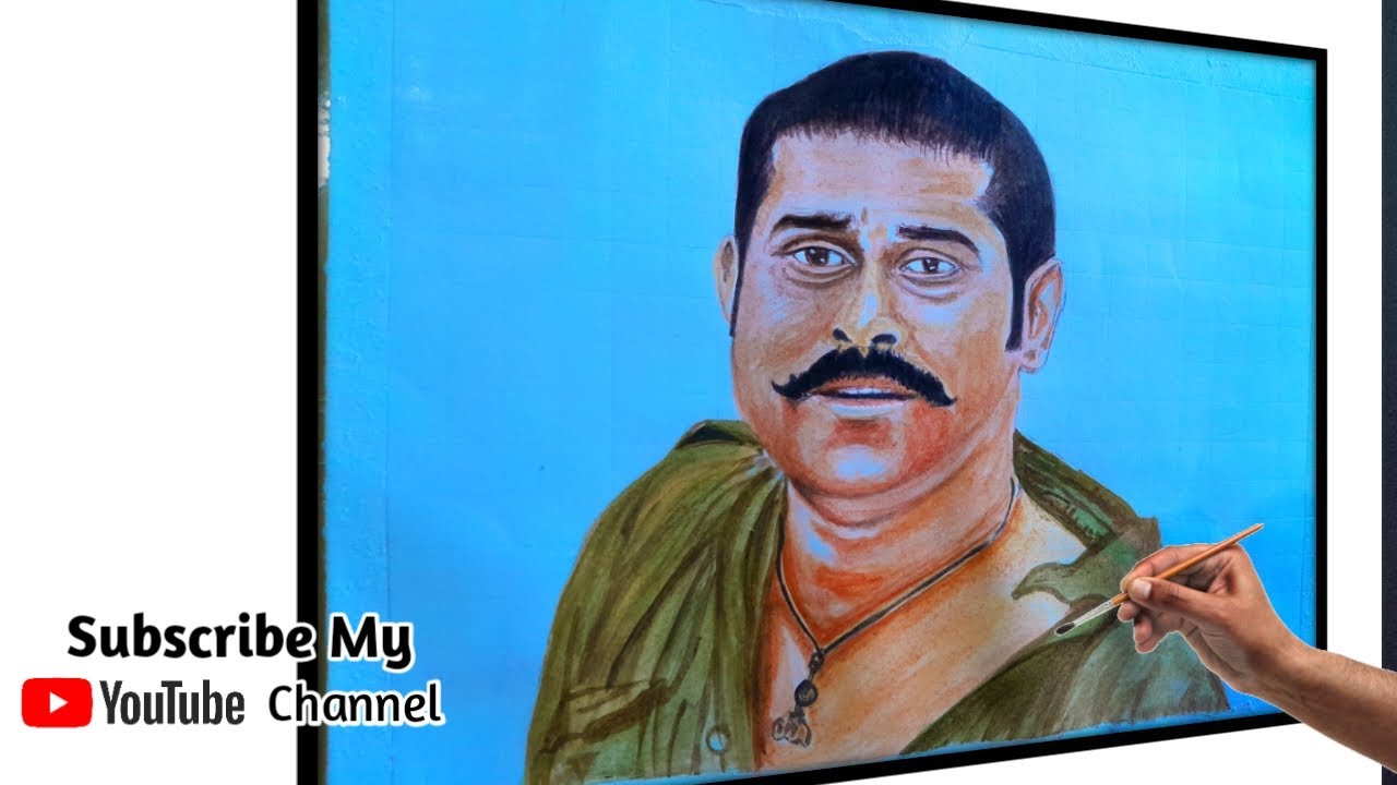 How to draw Dashamoolam Damu #Suraj Venjaramood #acrylicpainting #viral ...