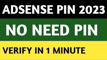 No Need Adsense Pin 2023 | How To Verify Adsense Pin with "Email" in 2023 |Adsense pin Not Received